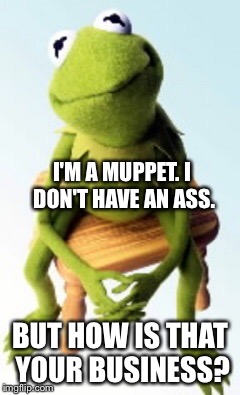 I'M A MUPPET. I DON'T HAVE AN ASS. BUT HOW IS THAT YOUR BUSINESS? | made w/ Imgflip meme maker
