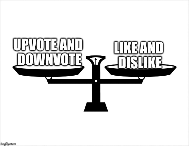 Not so sure what to do | UPVOTE AND DOWNVOTE LIKE AND DISLIKE | image tagged in balance | made w/ Imgflip meme maker