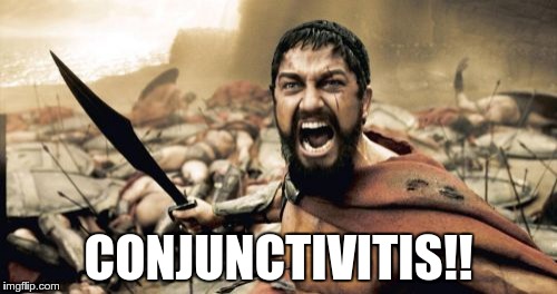 Sparta Leonidas Meme | CONJUNCTIVITIS!! | image tagged in memes,sparta leonidas | made w/ Imgflip meme maker