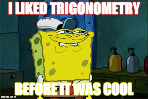 Don't You Squidward | I LIKED TRIGONOMETRY BEFORE IT WAS COOL | image tagged in memes,dont you squidward | made w/ Imgflip meme maker