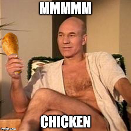 Poultry in motion | MMMMM CHICKEN | image tagged in memes,picard,chicken | made w/ Imgflip meme maker