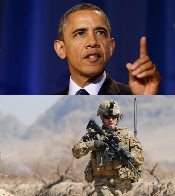 obama & soldier Blank Meme Template