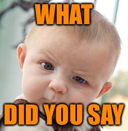 Skeptical Baby | WHAT DID YOU SAY | image tagged in memes,skeptical baby | made w/ Imgflip meme maker