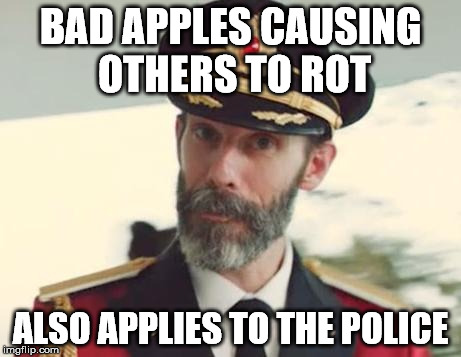 BAD APPLES CAUSING OTHERS TO ROT ALSO APPLIES TO THE POLICE | made w/ Imgflip meme maker