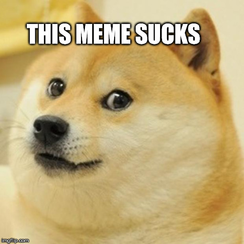 Honestly.  Who uses this meme?  It is TERRIBLE. | THIS MEME SUCKS | image tagged in memes,doge,terrible,stupid,funny | made w/ Imgflip meme maker
