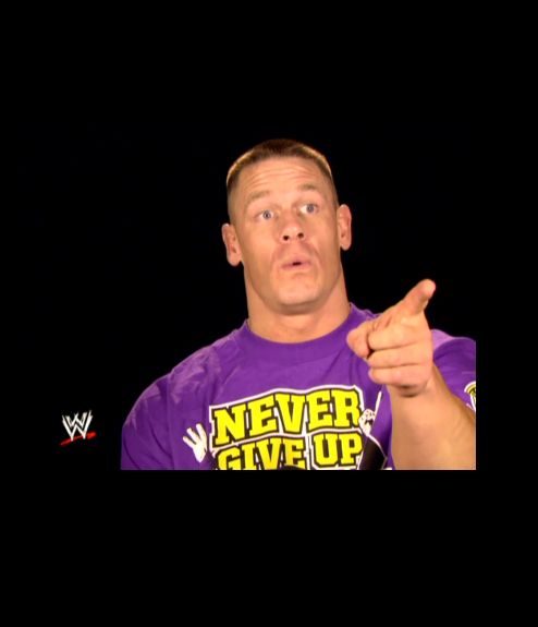 John Cena points Blank Meme Template