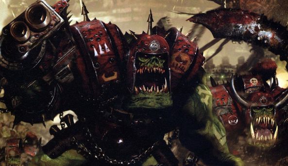 W40K Warhammer Ork Orks Good fight Boss ! Blank Meme Template