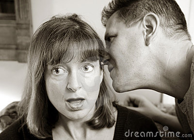 man whispering to woman Blank Meme Template