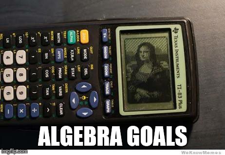 a²+b²= mona lisa | ALGEBRA GOALS | image tagged in goals,math,algebra | made w/ Imgflip meme maker