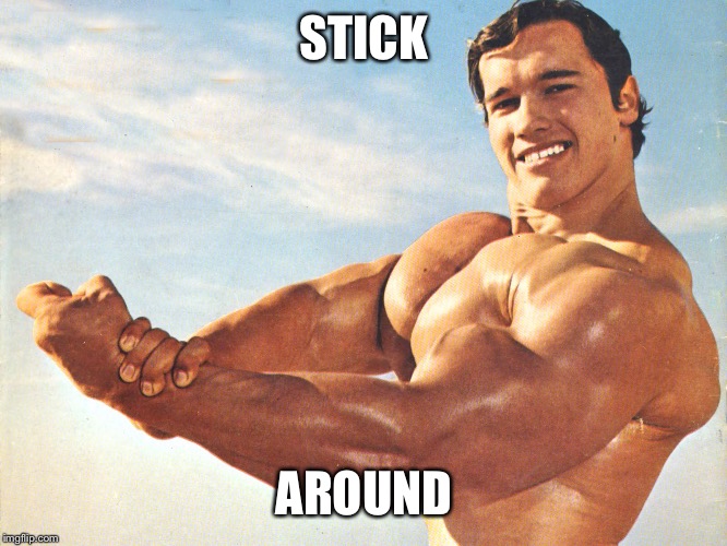 STICK AROUND | image tagged in stick around | made w/ Imgflip meme maker