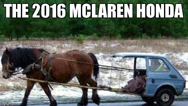 horse | THE 2016 MCLAREN HONDA | image tagged in horse | made w/ Imgflip meme maker
