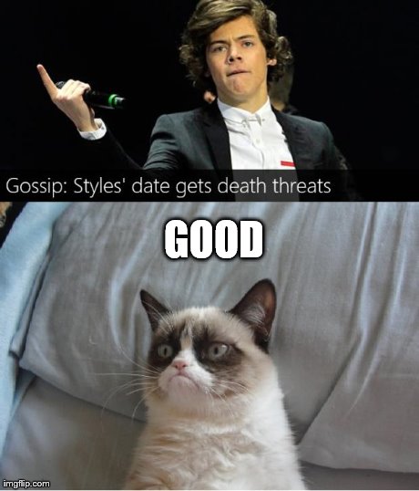 image tagged in funny,one direction,memes,grumpy cat | made w/ Imgflip meme maker