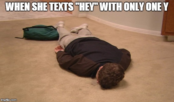WHEN SHE TEXTS "HEY" WITH ONLY ONE Y | image tagged in george michael,texts | made w/ Imgflip meme maker