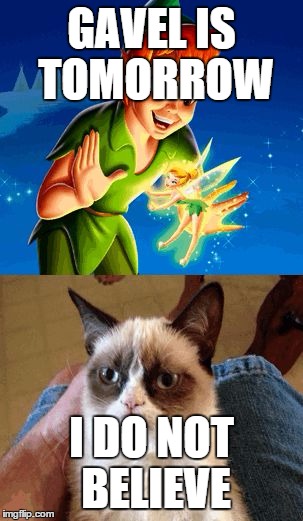 Grumpy Cat Does Not Believe Meme | GAVEL IS TOMORROW I DO NOT BELIEVE | image tagged in memes,grumpy cat does not believe | made w/ Imgflip meme maker