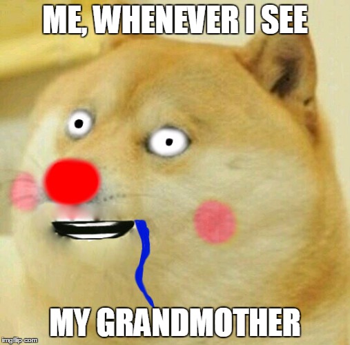 ME, WHENEVER I SEE MY GRANDMOTHER | image tagged in dogelicious | made w/ Imgflip meme maker