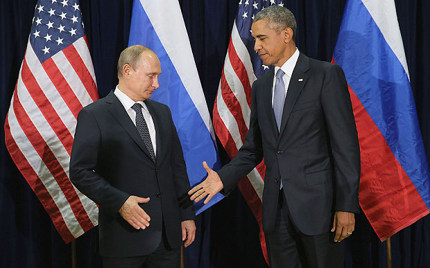 Putin Obama handshake Blank Meme Template