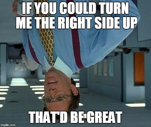 That Would Be Great | IF YOU COULD TURN ME THE RIGHT SIDE UP THAT'D BE GREAT | image tagged in memes,that would be great | made w/ Imgflip meme maker