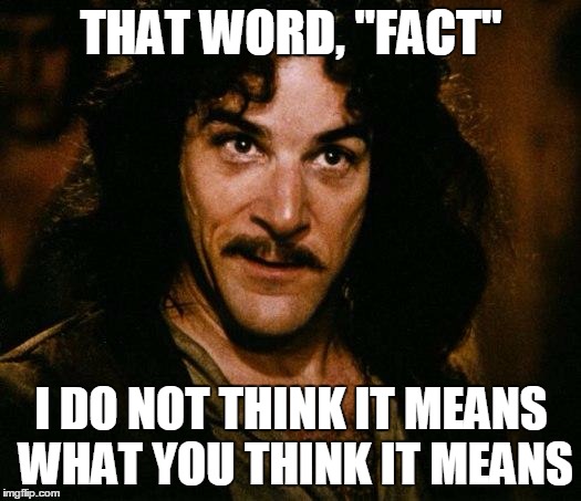 THAT WORD, "FACT" I DO NOT THINK IT MEANS WHAT YOU THINK IT MEANS | made w/ Imgflip meme maker