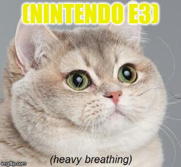 Heavy Breathing Cat | (NINTENDO E3) | image tagged in memes,heavy breathing cat | made w/ Imgflip meme maker