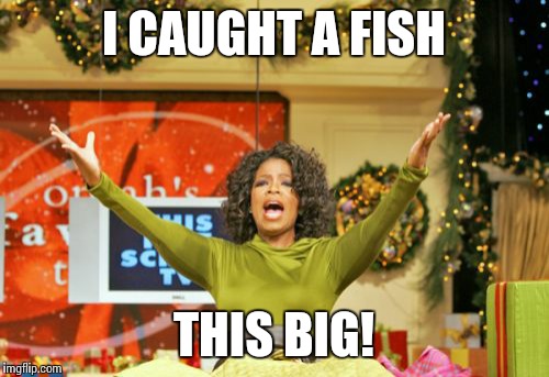 You Get An X And You Get An X Meme | I CAUGHT A FISH THIS BIG! | image tagged in memes,you get an x and you get an x | made w/ Imgflip meme maker