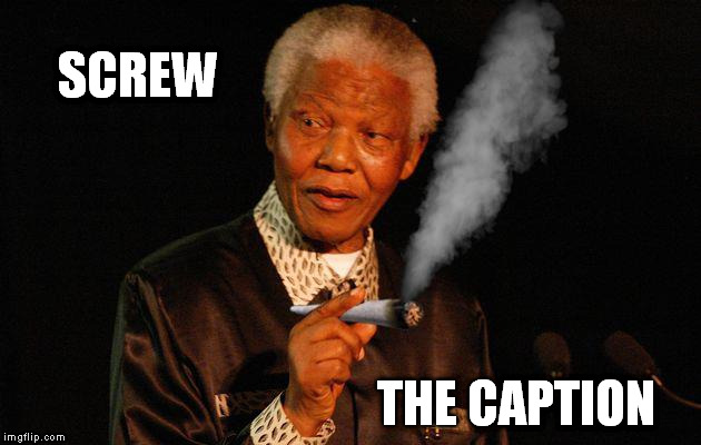 SCREW THE CAPTION | image tagged in mandela | made w/ Imgflip meme maker