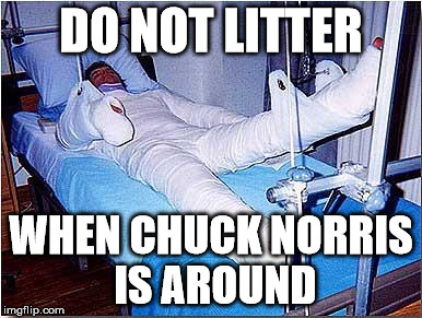 Hospital | DO NOT LITTER WHEN CHUCK NORRIS IS AROUND | image tagged in hospital | made w/ Imgflip meme maker
