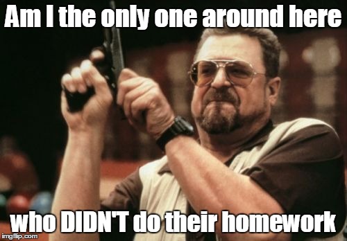 Am I The Only One Around Here | Am I the only one around here who DIDN'T do their homework | image tagged in memes,am i the only one around here | made w/ Imgflip meme maker