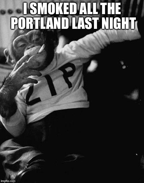 Bingo and chill | I SMOKED ALL THE PORTLAND LAST NIGHT | image tagged in bingo and chill | made w/ Imgflip meme maker