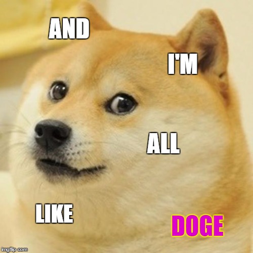Doge | AND I'M ALL LIKE DOGE | image tagged in memes,doge | made w/ Imgflip meme maker