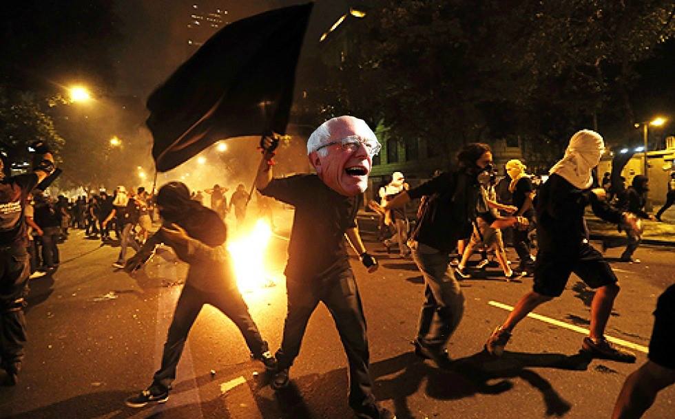 High Quality Anarchist Bernie Sanders Blank Meme Template