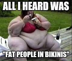 ALL I HEARD WAS "FAT PEOPLE IN BIKINIS" | made w/ Imgflip meme maker