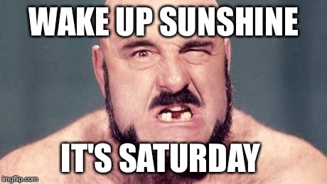 Mad Dog | WAKE UP SUNSHINE IT'S SATURDAY | image tagged in mad dog | made w/ Imgflip meme maker