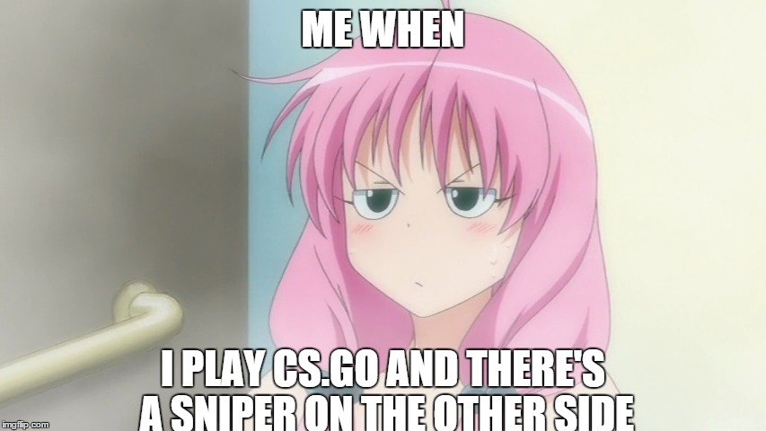 ME WHEN I PLAY CS.GO AND THERE'S A SNIPER ON THE OTHER SIDE | image tagged in memes,anime | made w/ Imgflip meme maker