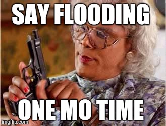 Madea with Gun | SAY FLOODING ONE MO TIME | image tagged in madea with gun | made w/ Imgflip meme maker