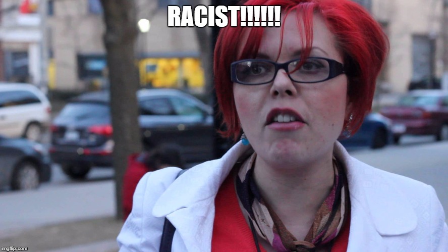 Feminazi | RACIST!!!!!! | image tagged in feminazi | made w/ Imgflip meme maker