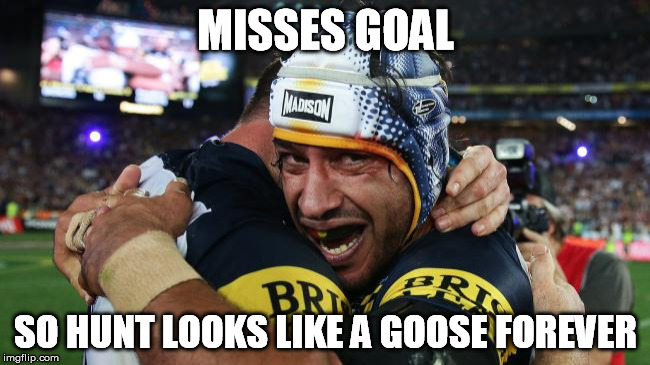 MISSES GOAL SO HUNT LOOKS LIKE A GOOSE FOREVER | image tagged in thursto | made w/ Imgflip meme maker