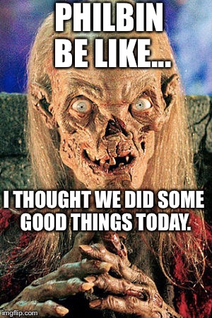 Joe Philbin | PHILBIN BE LIKE... I THOUGHT WE DID SOME GOOD THINGS TODAY. | image tagged in cryptkeeper | made w/ Imgflip meme maker