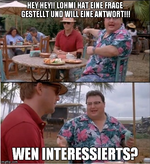 See Nobody Cares Meme | HEY HEY!! LOHMI HAT EINE FRAGE GESTELLT UND WILL EINE ANTWORT!!! WEN INTERESSIERTS? | image tagged in memes,see nobody cares | made w/ Imgflip meme maker