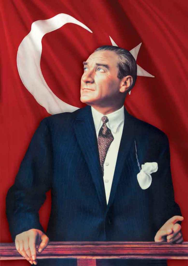 High Quality Ataturk looking up Blank Meme Template