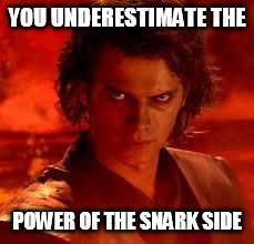 anakin star wars | YOU UNDERESTIMATE THE POWER OF THE SNARK SIDE | image tagged in anakin star wars | made w/ Imgflip meme maker