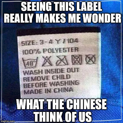 Safety first, always | SEEING THIS LABEL REALLY MAKES ME WONDER WHAT THE CHINESE THINK OF US | image tagged in safety,chinese,child,america | made w/ Imgflip meme maker