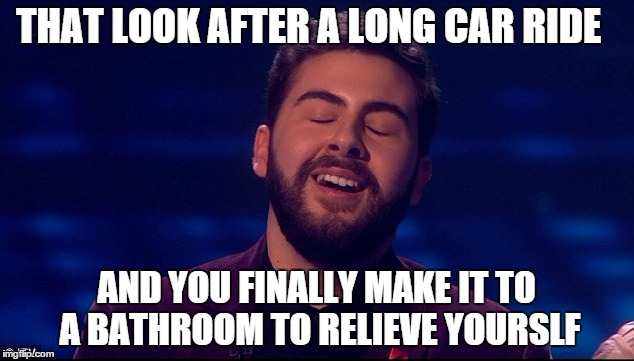Sweet Relief !  | THAT LOOK AFTER A LONG CAR RIDE AND YOU FINALLY MAKE IT TO A BATHROOM TO RELIEVE YOURSLF | image tagged in memes | made w/ Imgflip meme maker