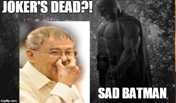 Batman and Joker Arroyo | JOKER'S DEAD?! SAD BATMAN | image tagged in joker arroyo,joker arroyo dead,sad batman | made w/ Imgflip meme maker
