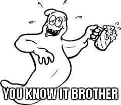Drunken Ghost | YOU KNOW IT BROTHER | image tagged in drunken ghost | made w/ Imgflip meme maker