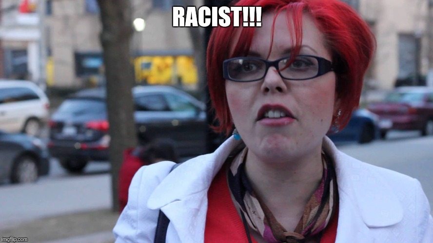 Feminazi | RACIST!!! | image tagged in feminazi | made w/ Imgflip meme maker
