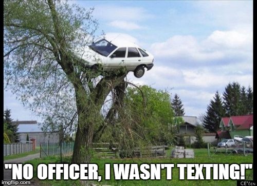 Secure Parking | "NO OFFICER, I WASN'T TEXTING!" | image tagged in memes,secure parking | made w/ Imgflip meme maker