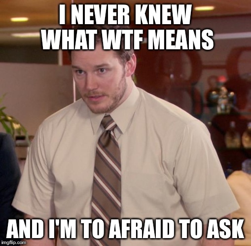 Afraid To Ask Andy Meme | I NEVER KNEW WHAT WTF MEANS AND I'M TO AFRAID TO ASK | image tagged in memes,afraid to ask andy | made w/ Imgflip meme maker