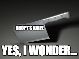 CHOPY'S KNIFE YES, I WONDER... | made w/ Imgflip meme maker
