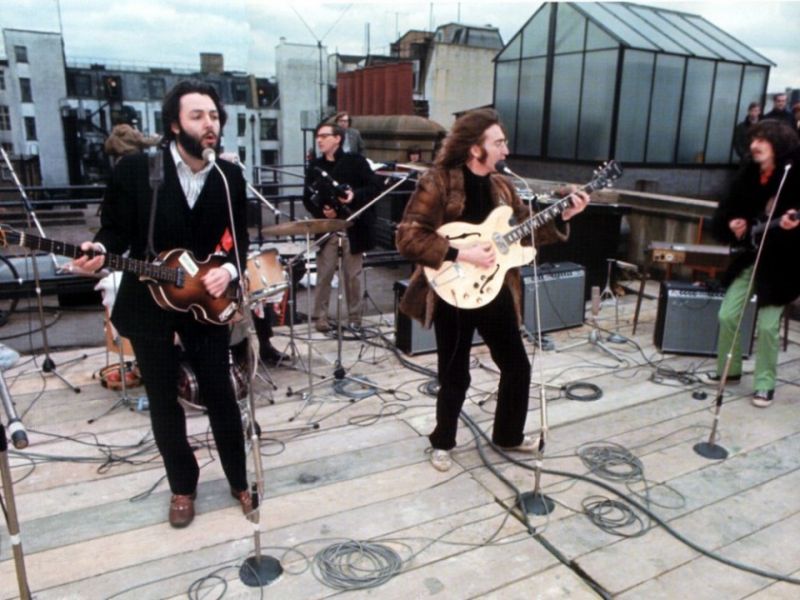 High Quality the beatles rooftop Blank Meme Template