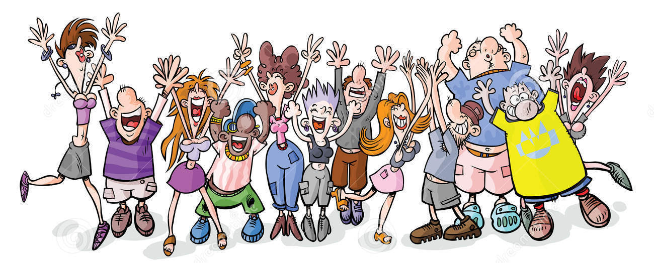 High Quality funny-party-people-cartoon-illustration-rejoice-31544930 Blank Meme Template